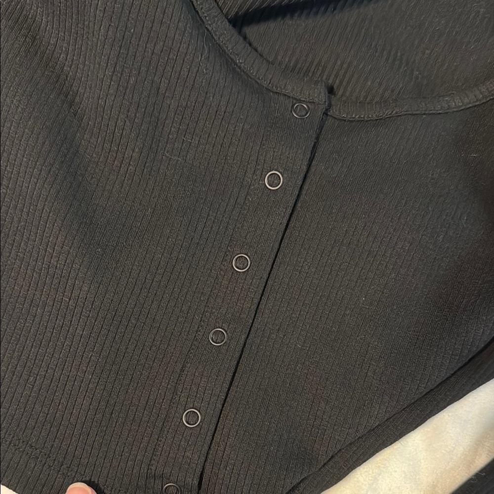 Puma Women's Black Ribbed Top - Picture 3 of 3